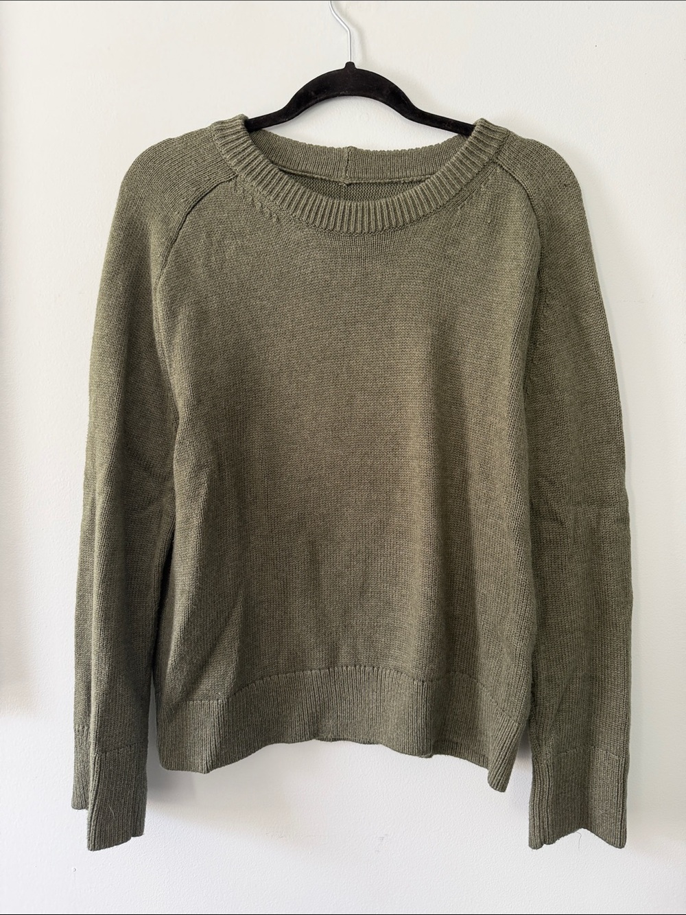Olive Green Crewneck Sweater - Women